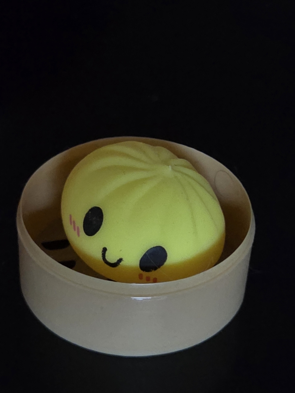 Cute Yellow Mini Dumpling Squishy Toy With Case
